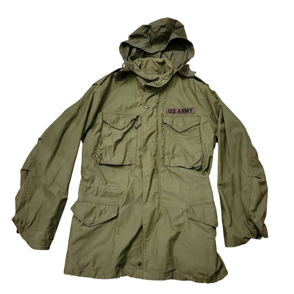 US Army M65 Cold Weather Field Coat Green S Long‎ Vietnam 60s Military Jacket